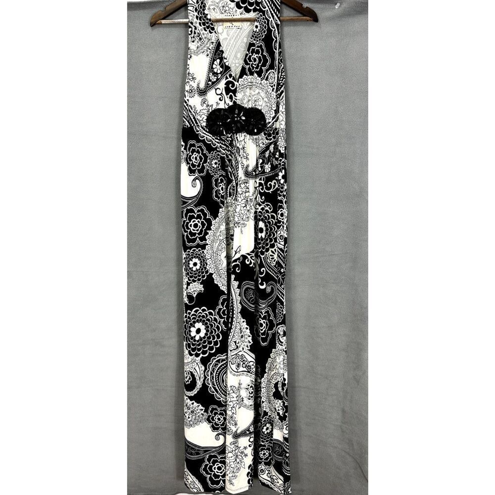 Vtg Y2K ICE maxi dress womens small floral sleeveless boho fairy beaded art
